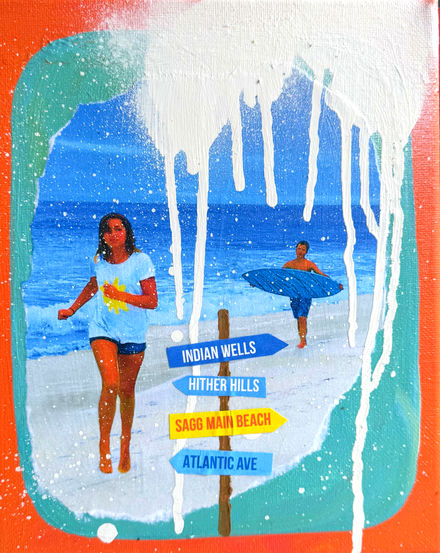 Montauk art, artist, mixed media art, the hamptons art, montauk artist, the hamptons souvenir 