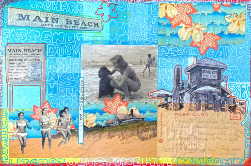 Montauk art, artist, mixed media art, the hamptons art, montauk artist, the hamptons souvenir 