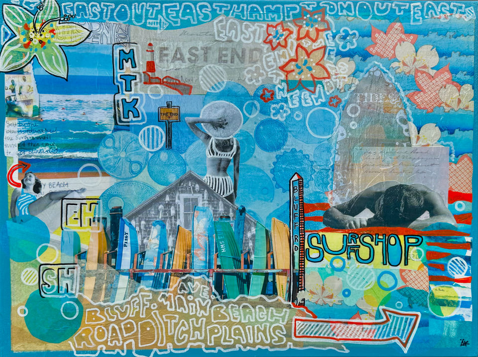 Montauk art, artist, mixed media art, the hamptons art, montauk artist, the hamptons souvenir 