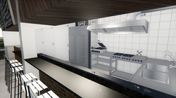 Barra vista a la cocina