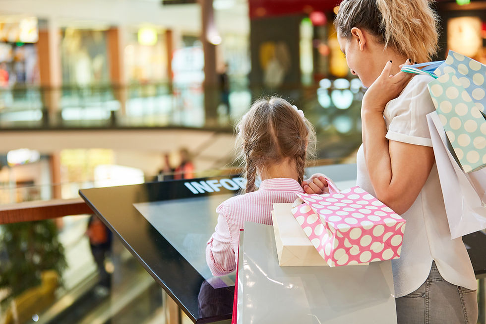 Picture of customers looking at a shopping center map