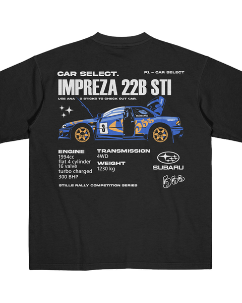 SUBARU IMPREZA 22B STI RALLİ OVERSIZE TİŞÖRT – 1. görsel