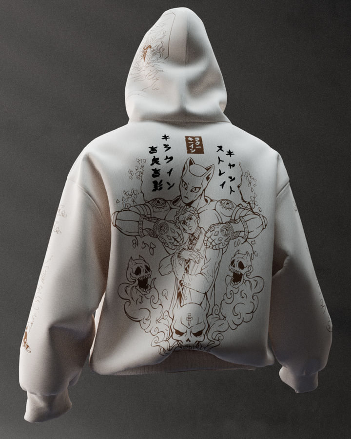 Yoshikage Kira Pre JoJo's Bizarre Adventure Oversize Hoodie – ön yüz