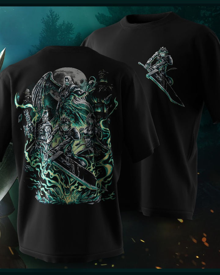 Final Fantasy Oversize Tişört – ön yüz