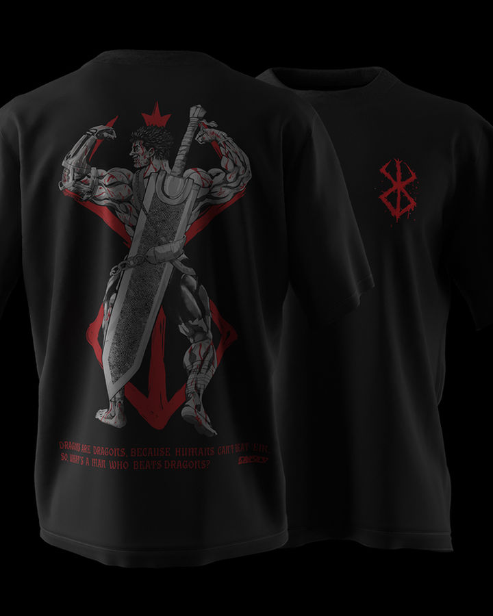 BERSERK GUTS EJDERHA KATİLİ OVERSIZE TİŞÖRT – ön yüz