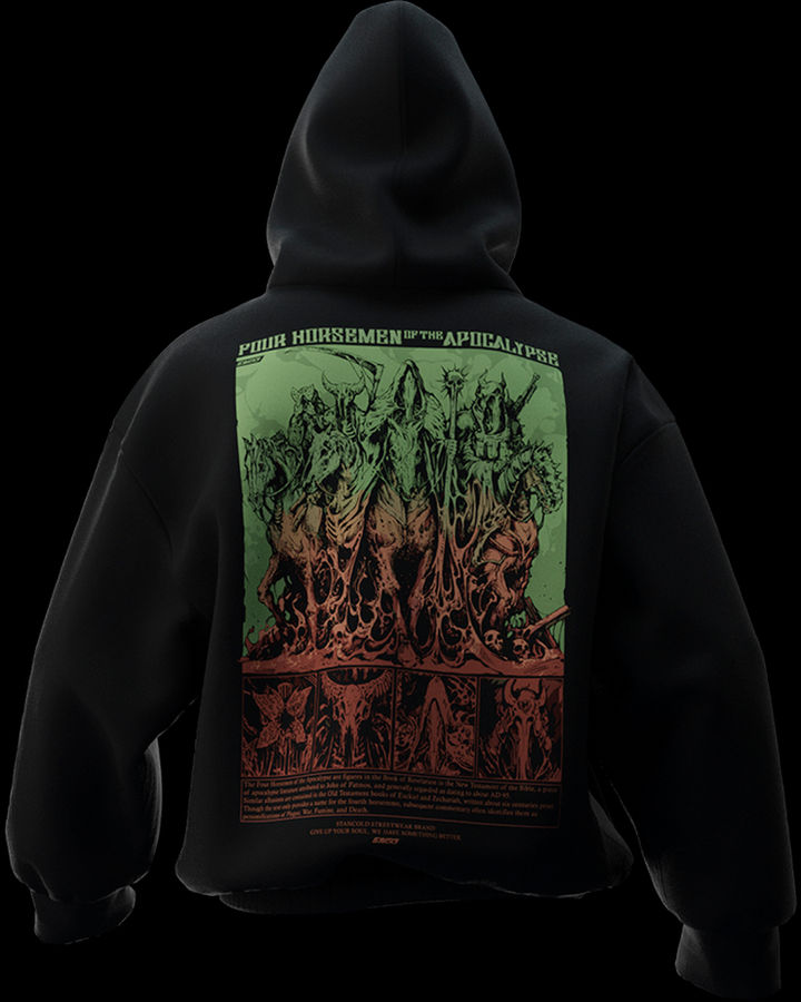 MAHŞERİN DÖRT ATLISI SAVAŞ OVERSIZE HOODIE – ön yüz