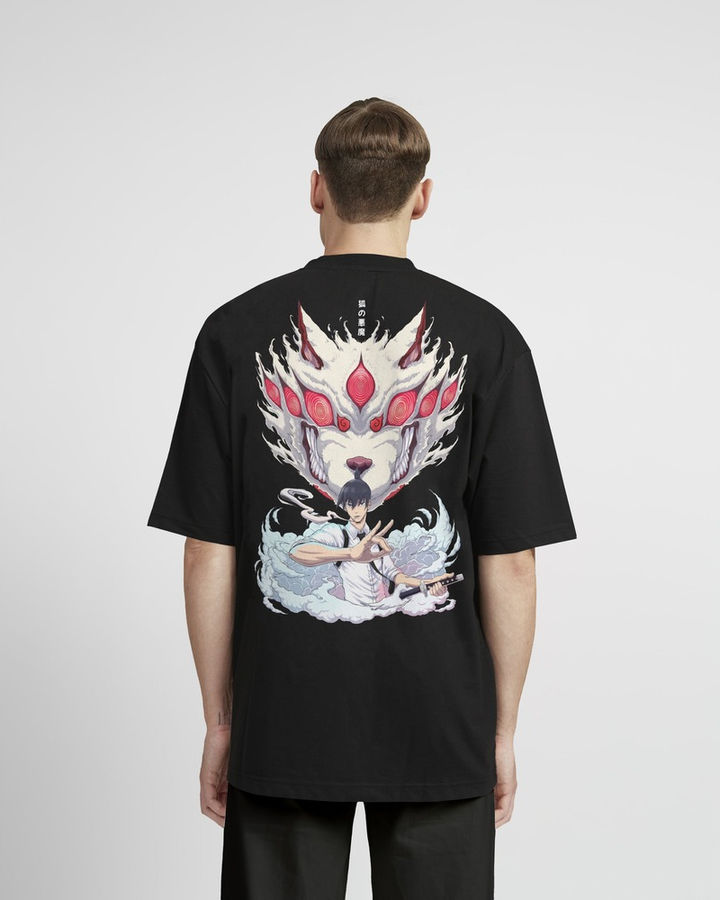 Kon Chainsaw Man Oversize Tişört – ön yüz