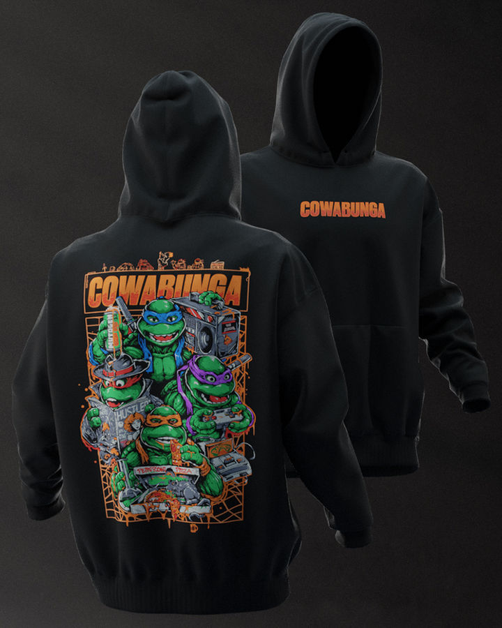 Cowabunga Ninja Turtles Oversize Hoodie – ön yüz