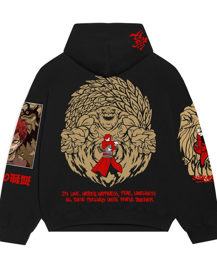 Gaara Naruto Oversize Hoodie – ön yüz