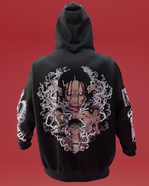 Eren Attack On Titan Oversize Hoodie – 1. görsel