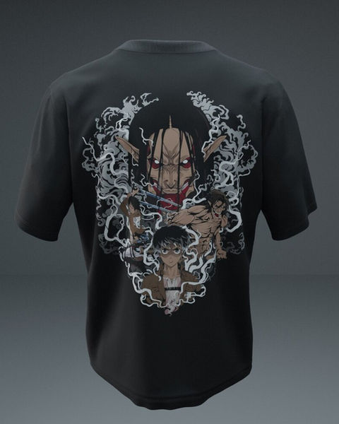 Eren Attack on Titan Oversize Tişört – 1. görsel