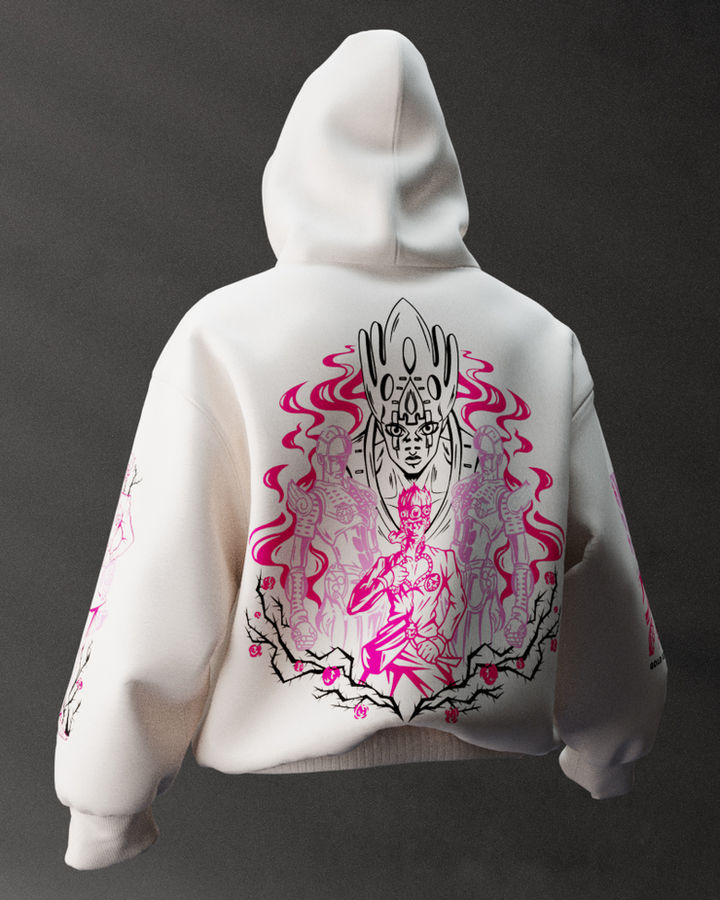 Giorno Giovanna Pink JoJo's Bizarre Adventure Oversize Hoodie – ön yüz