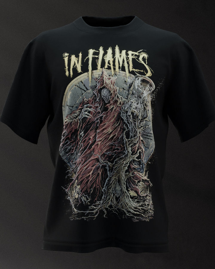 In Flames v2 Oversize Tişört – ön yüz