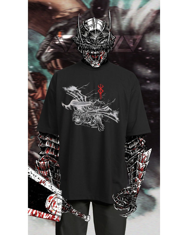 Zodd Fight Guts Berserk Oversize Tişört – ön yüz