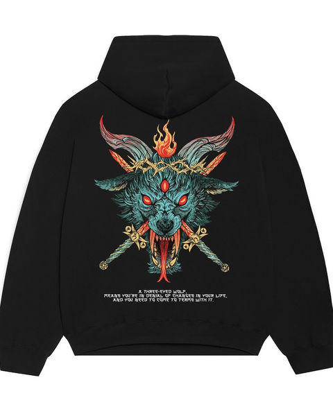 Three Eyed Wolf Oversize Hoodie – 1. görsel