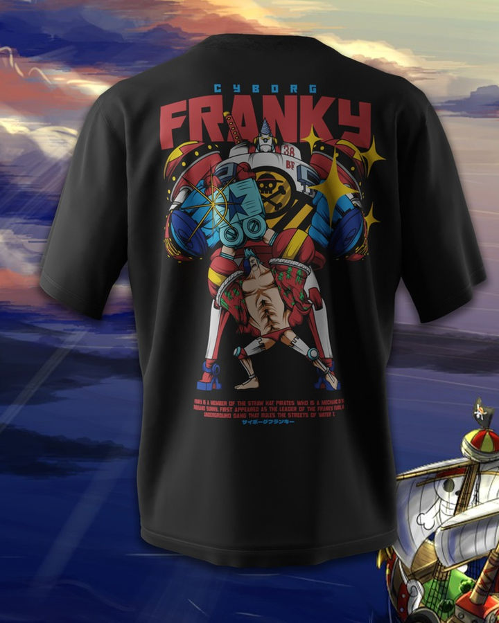 Franky One Piece Oversize Tişört – ön yüz