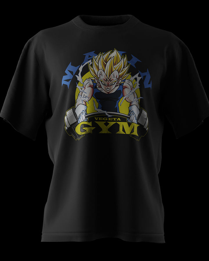 MAJIN VEGETA GYM OVERSIZE TİŞÖRT – ön yüz