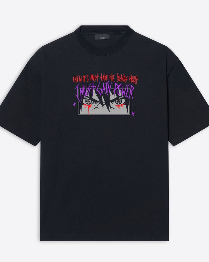Sasuke Itachi Sharingan Naruto Oversize Tişört – ön yüz