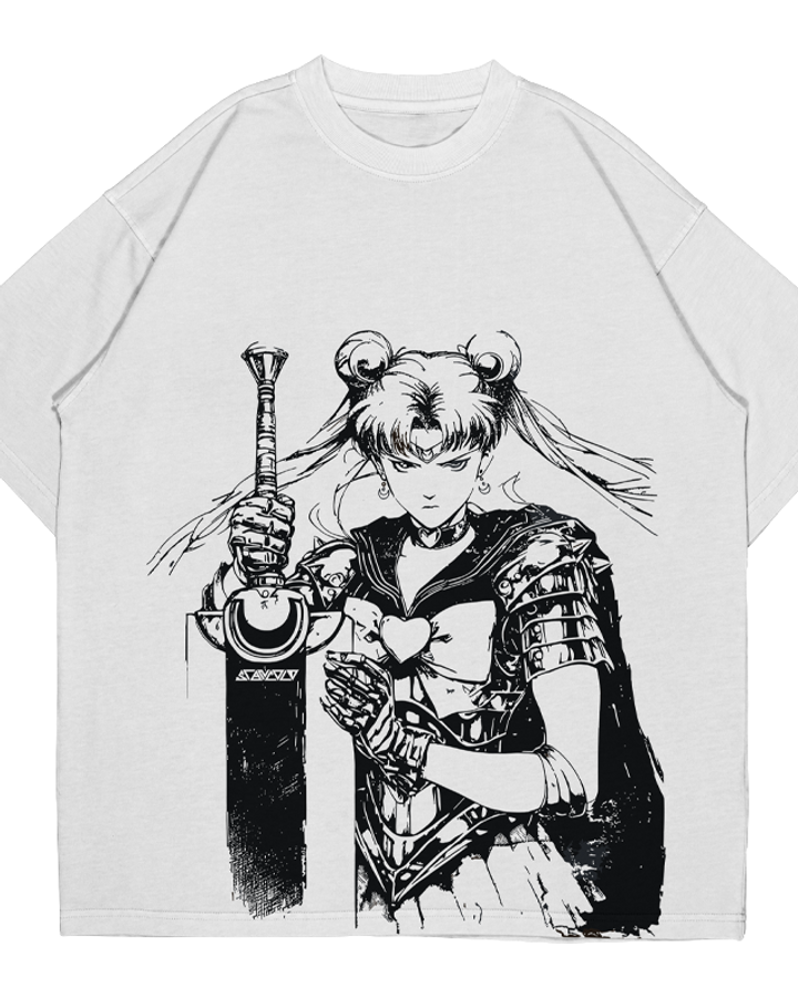 Soldier Moon Oversize Tişört – ön yüz