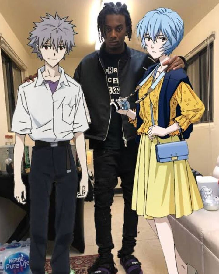 Playboi Rei Ayanami Evangelion Oversize Tişört – ön yüz
