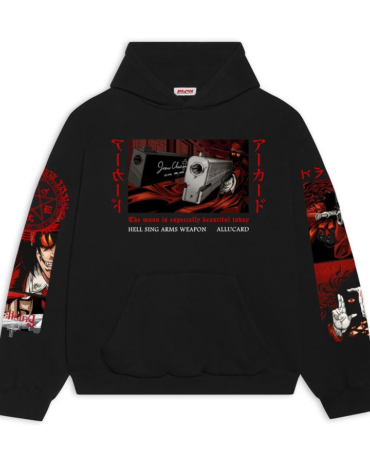 Alucard Hellsing Oversize Hoodie v2 – ön yüz