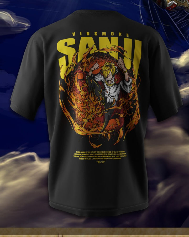 Sanji One Piece Oversize Tişört – ön yüz