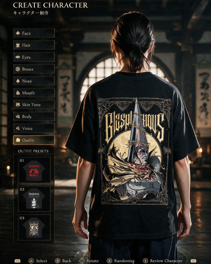 Blasphemous V2 Oversize Tişört – ön yüz