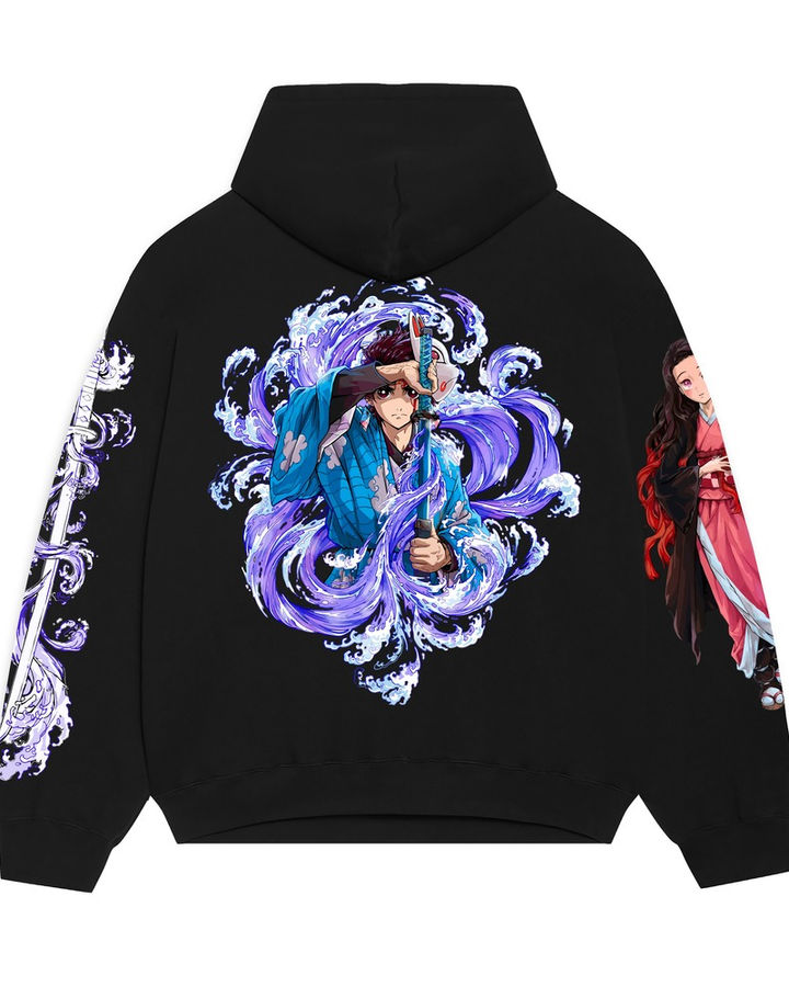 Tanjiro Nezuko Demon Slayer Oversize Hoodie – ön yüz