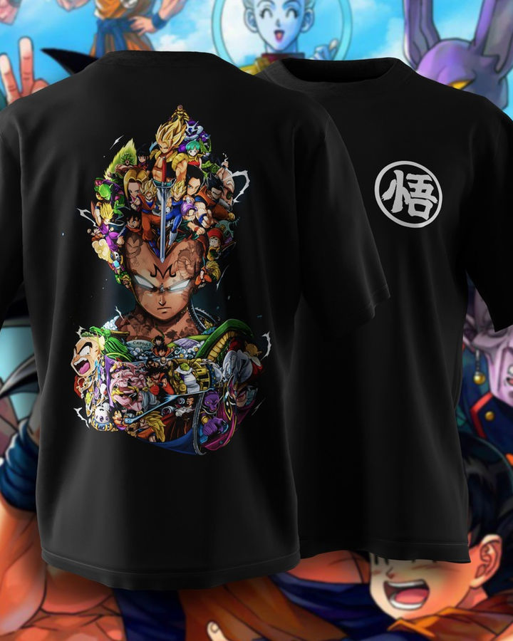 Vegeta Dragon Ball Oversize Tişört – ön yüz