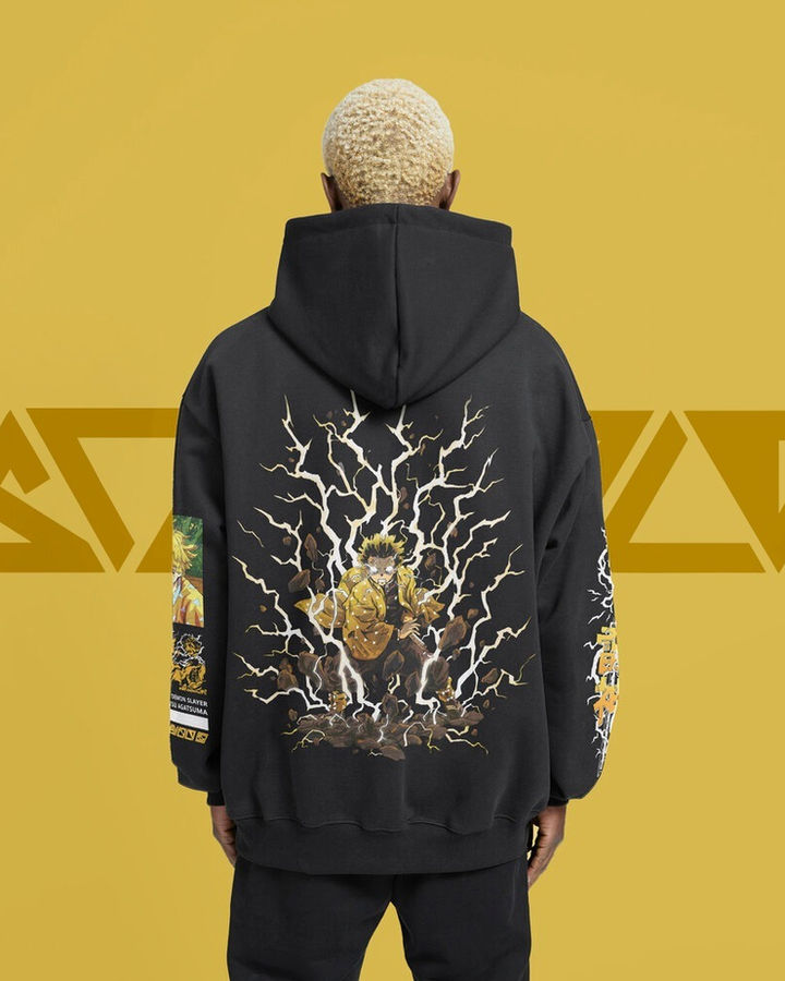 Zenitsu Agatsuma Demon Slayer Oversize Hoodie – ön yüz