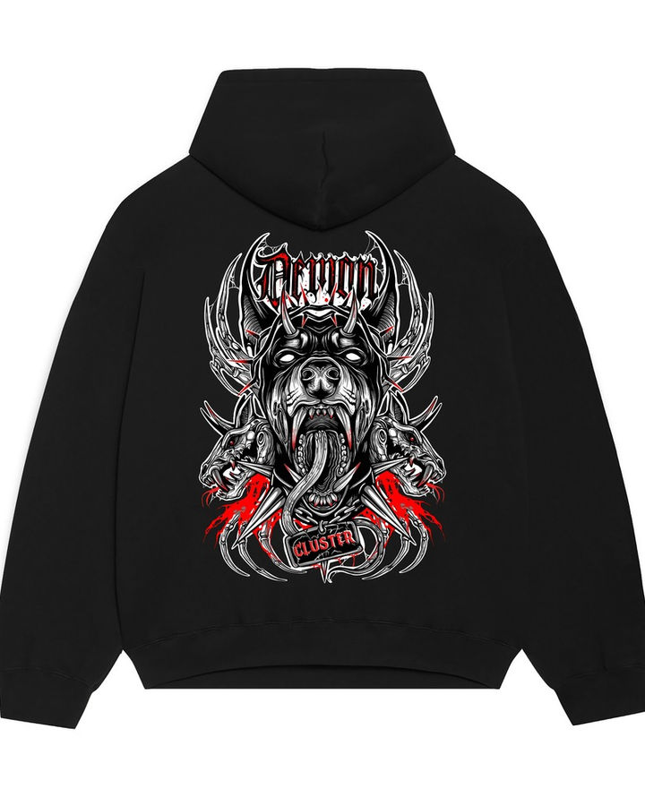 Demon Dog Oversize Hoodie – ön yüz