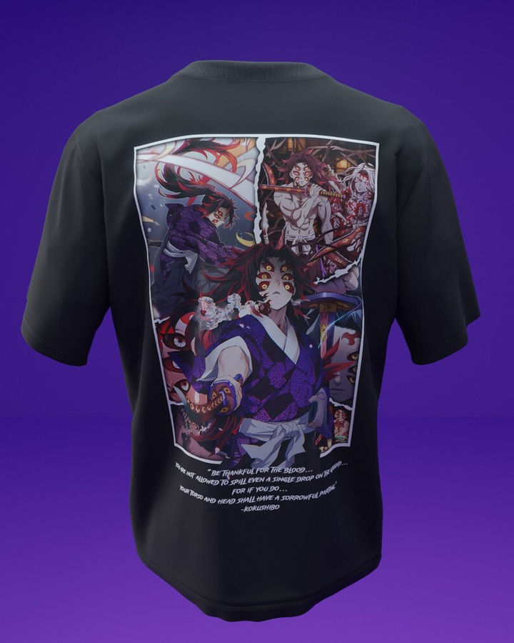 Kokushibo Demon Slayer Oversize Tişört – ön yüz
