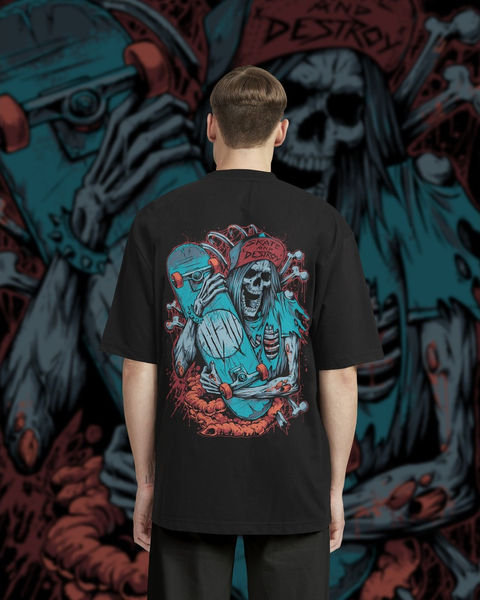 Skate and Destroy Oversize Tişört – 1. görsel