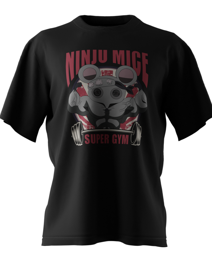 Ninju Mice Super Gym Oversize Tişört – ön yüz