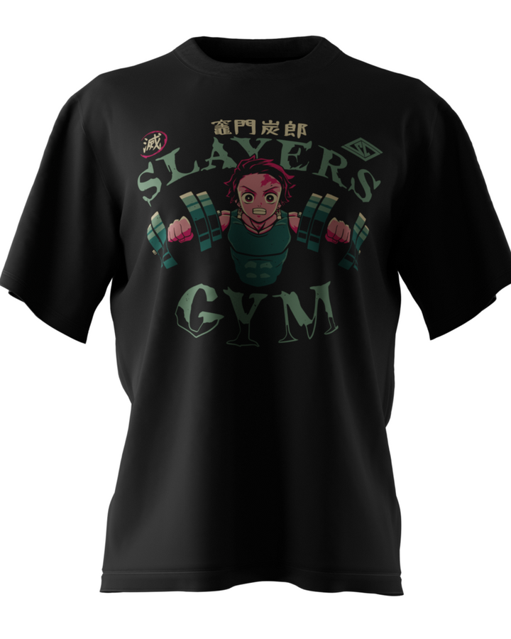 Tanjiro Slayers Gym Oversize Tişört – ön yüz