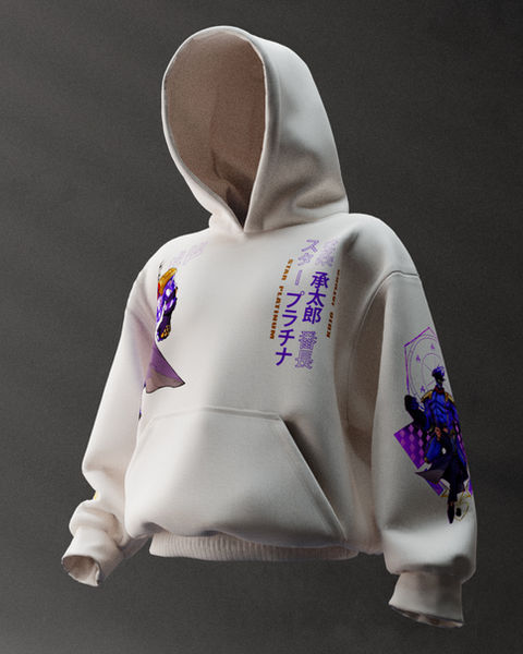 Star Platinum Za Warudo JoJo's Bizarre Adventure Oversize Hoodie – 1. görsel