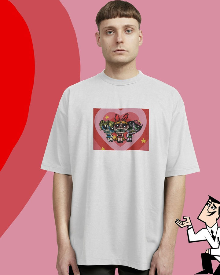 Powerpuff Girls Oversize Tişört – ön yüz