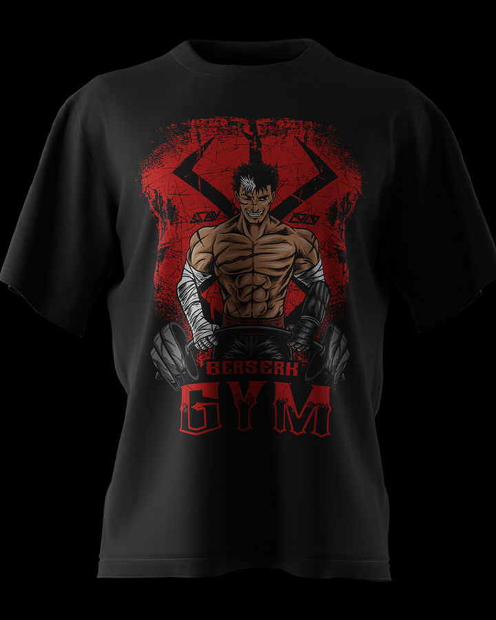 BERSERK GYM GUTS OVERSIZE TİŞÖRT – ön yüz