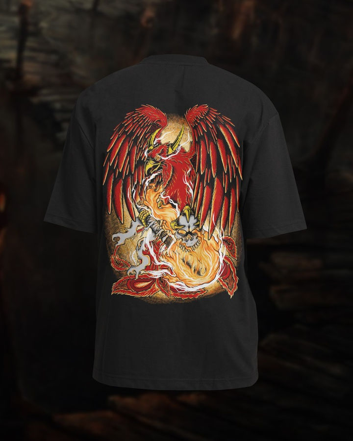 Fire Spirit Oversize Tişört – ön yüz