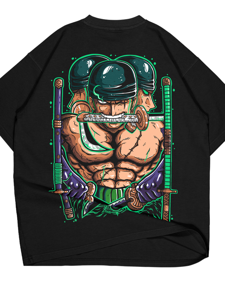 Zoro v11 One Piece Oversize Tişört – ön yüz