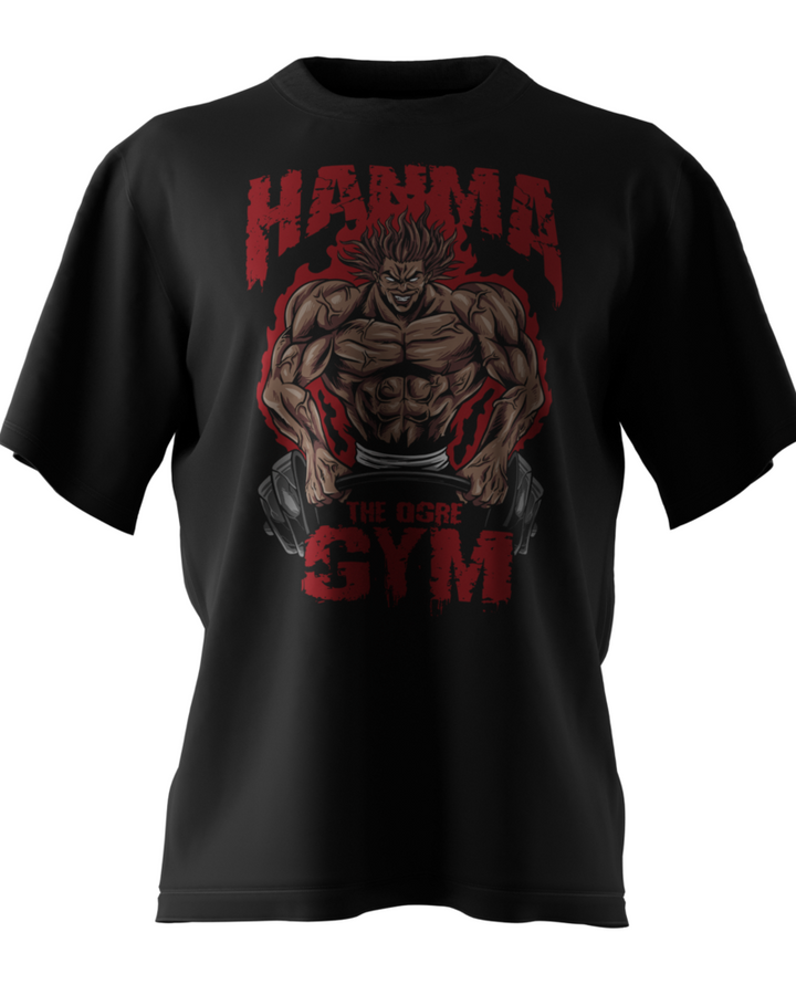 Hanma The Ogre Gym Oversize Tişört – ön yüz