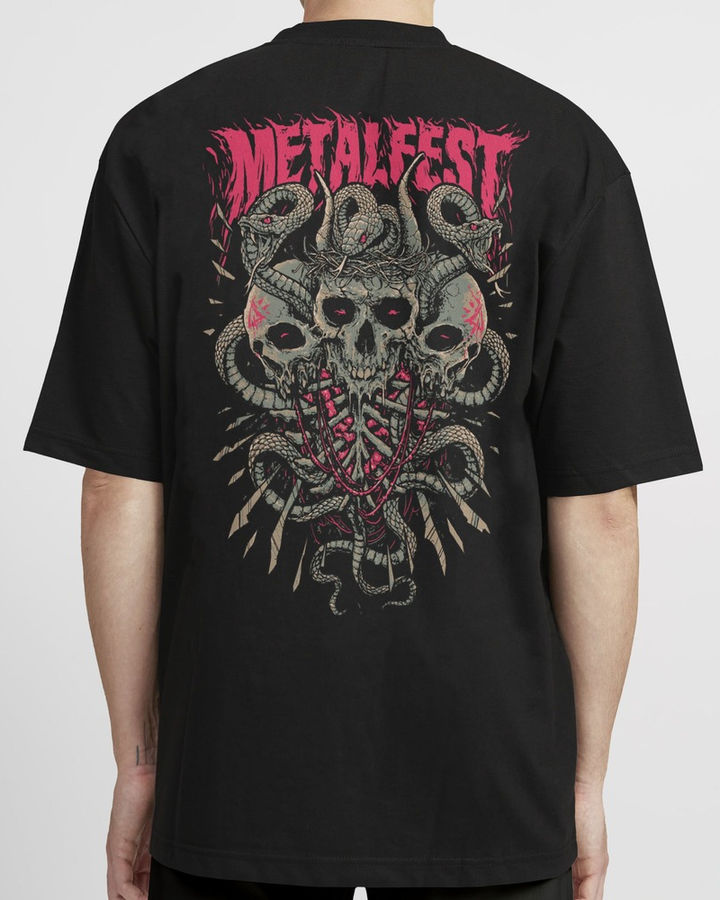 Metalfest Snake Oversize Tişört – ön yüz