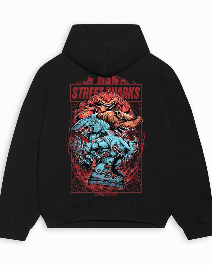 Street Sharks Oversize Hoodie – ön yüz
