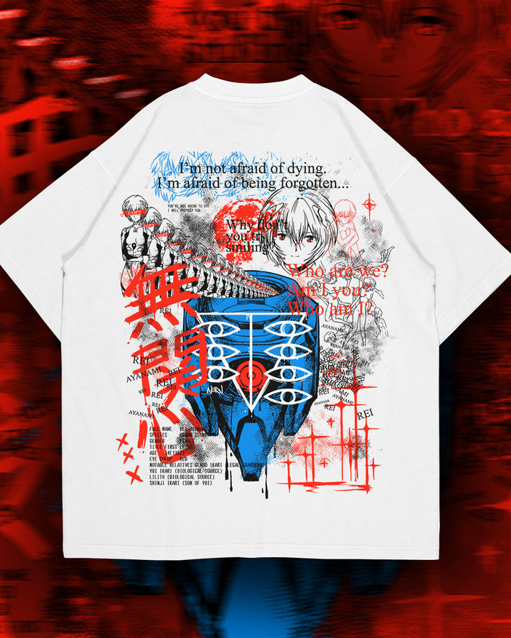 Rei Ayanami Neon Genesis Evangelion Oversize Tişört – ön yüz