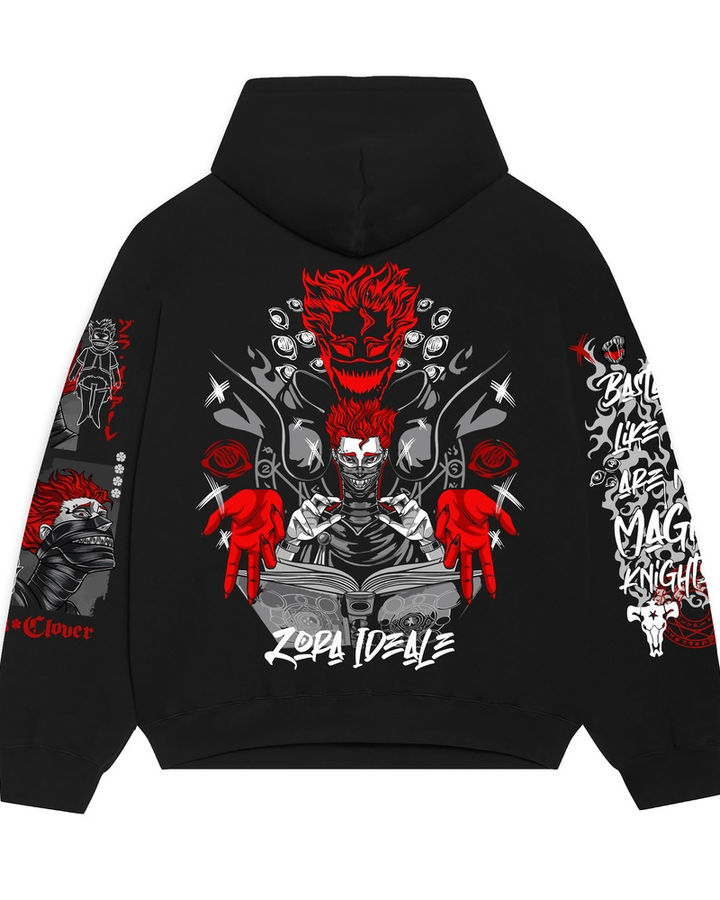 Zora Ideale Black Clover Oversize Hoodie – ön yüz