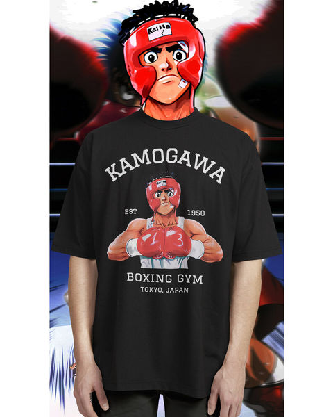 Kamogawa Boxing Gym Hajime No Ippo Oversize Tişört – 1. görsel