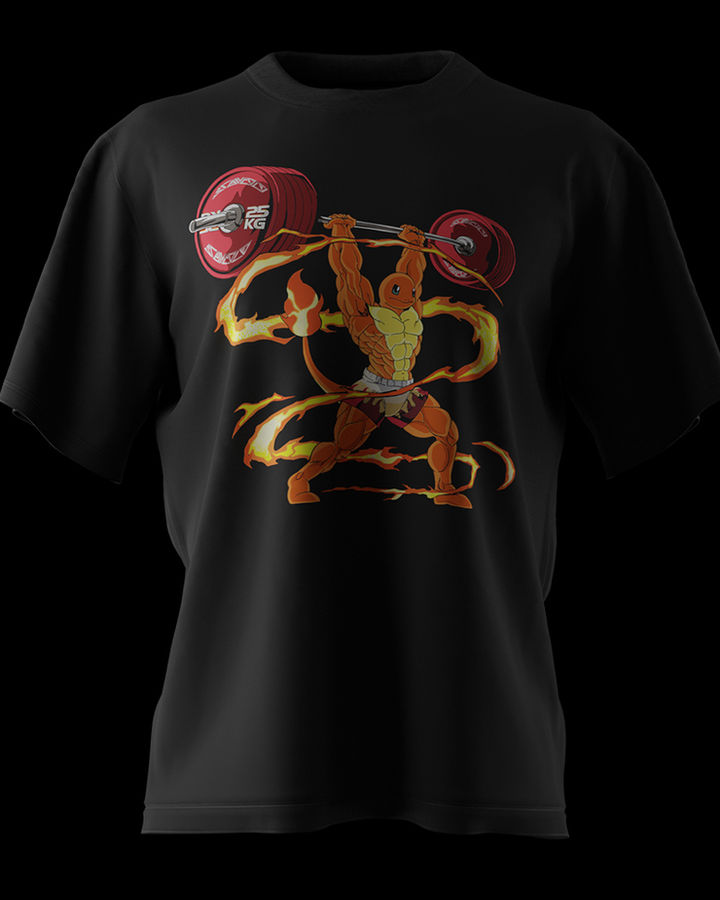 CHARMANDER GYM OVERSIZE TİŞÖRT – ön yüz