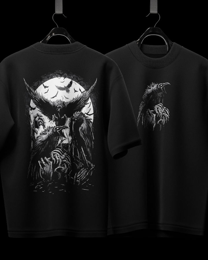 Zombie Crow Oversize Tişört – ön yüz