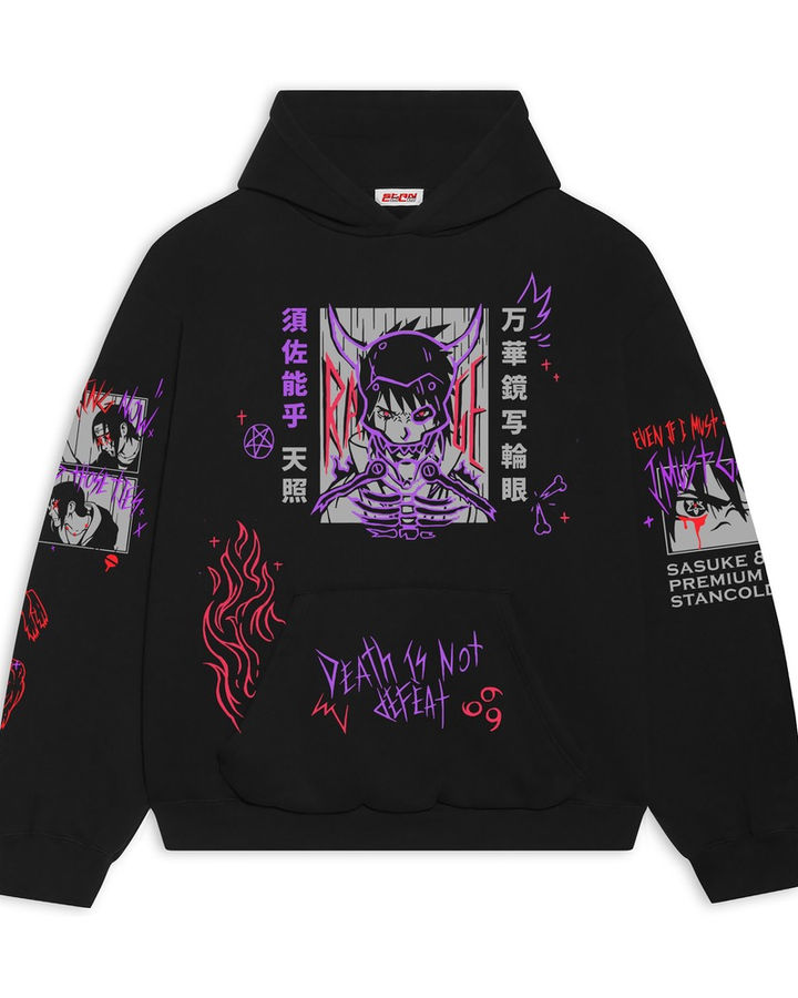 Sasuke Hard Pain Naruto Oversize Hoodie – ön yüz