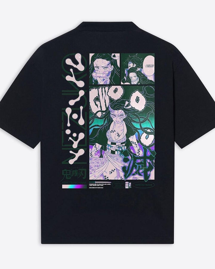 Nezuko Kamado Demon Slayer Oversize Tişört – ön yüz